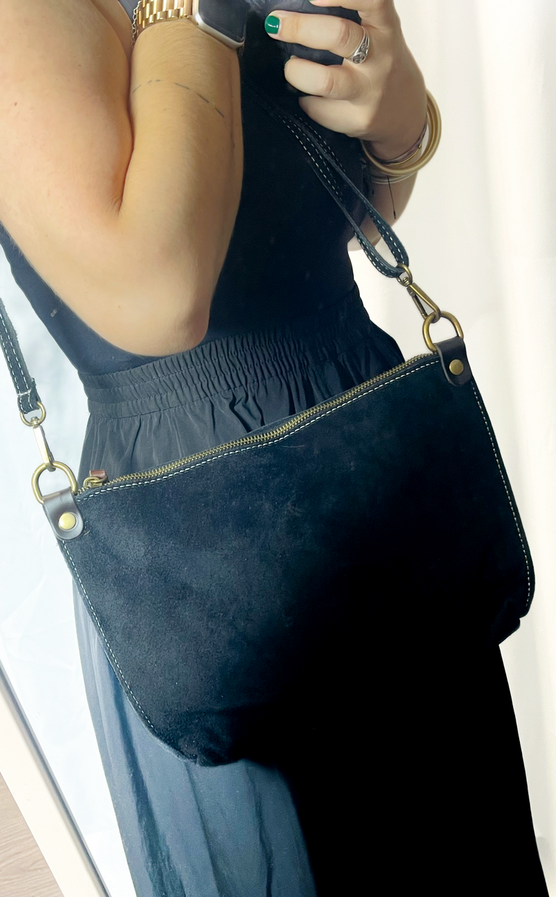 Sac bandoulière - peau- noir