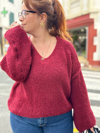Gros pull en maille - Bordeaux