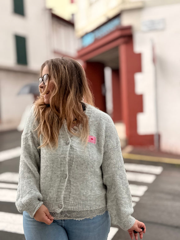 🌫️ GILET COEUR GRIS