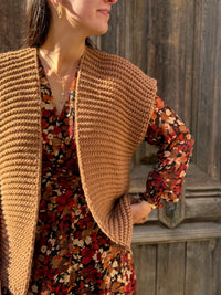 Gilet sans manches femme en grosse maille