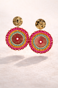 Boucles d'oreilles colorés – Détails Dorés