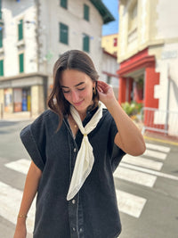Foulard - soie - avec attache - plusieurs couleurs