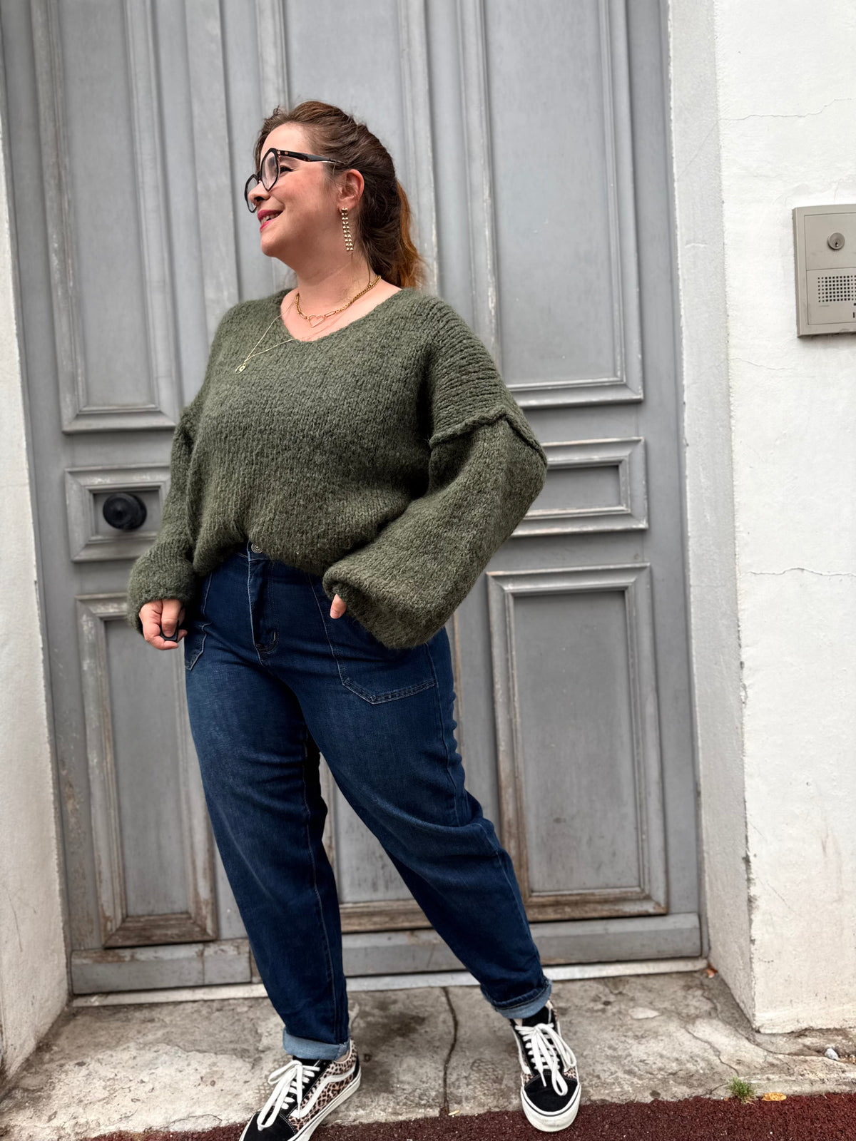 Jean large femme bleu – coupe loose