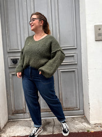 Jean large femme bleu – coupe loose