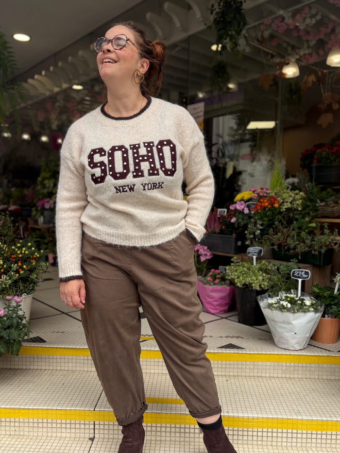 Pantalon délavé ultra doux grande taille femme