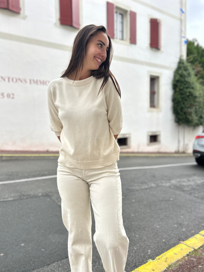 Jean Large Beige – Coupe Wide Leg