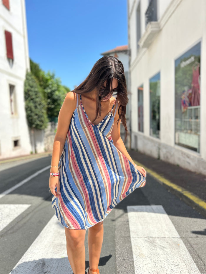 Robe Bretèlles Rayée – Taille Unique (36/42)