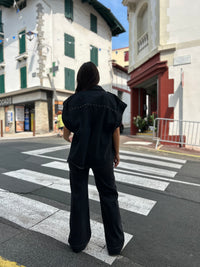 Veste jean sans manches