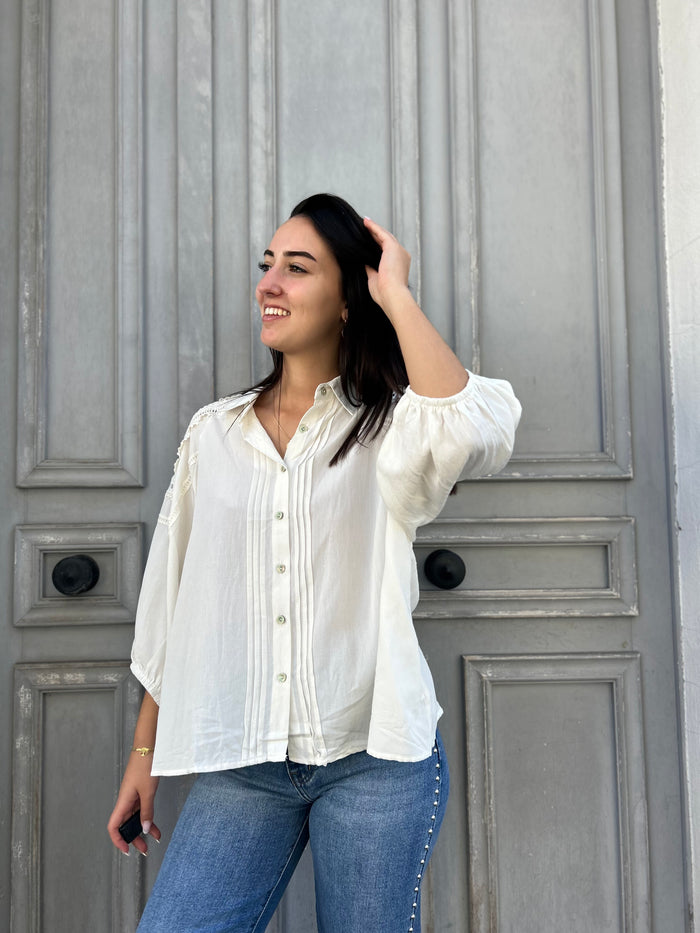Blouse écrue en coton