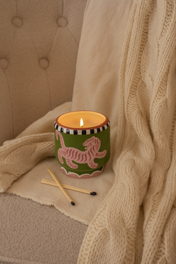 🐅 Bougie Céramique – Tiger’s Gaze