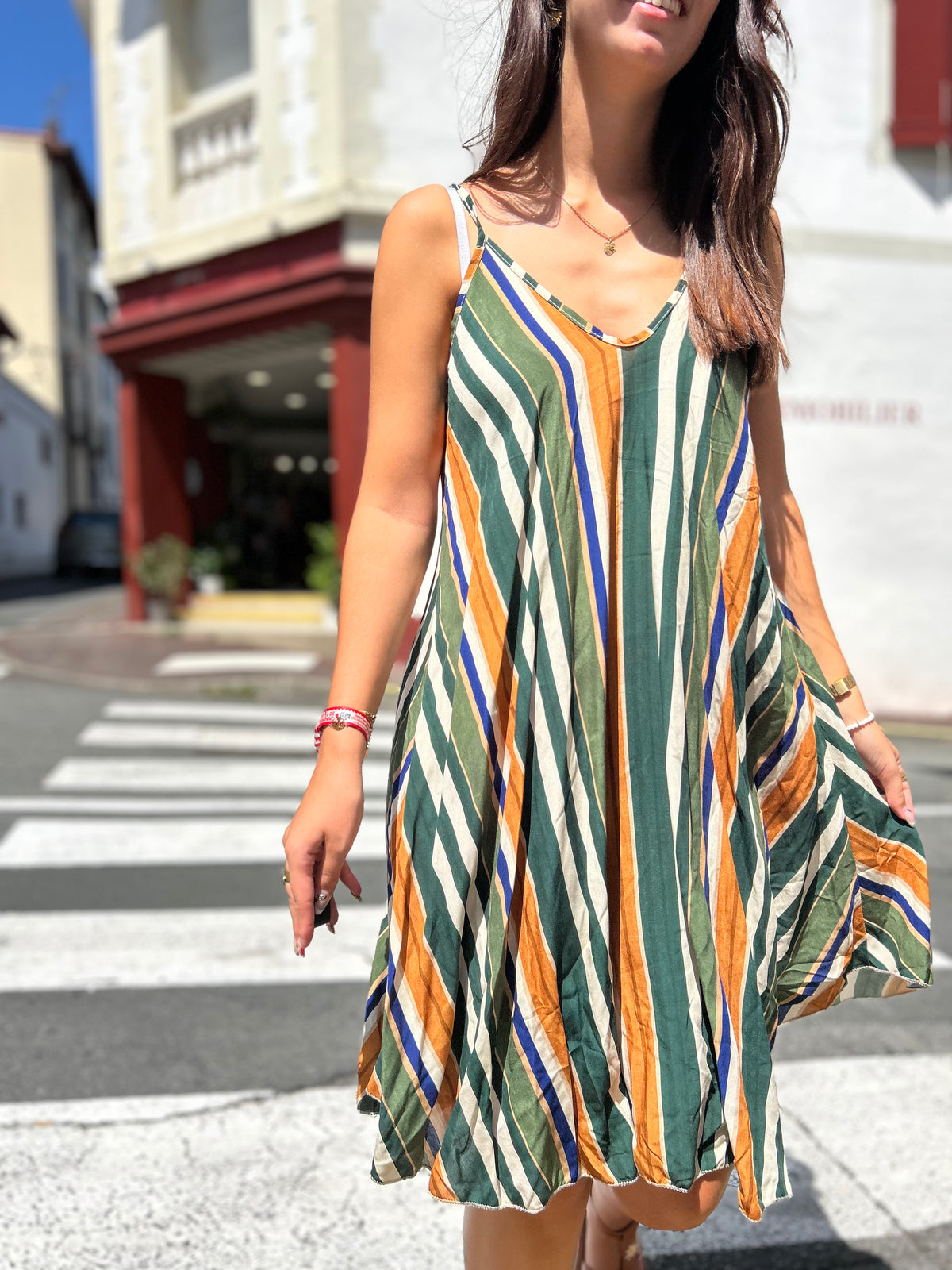 Robe Bretèlles Rayée – Taille Unique (36/42)