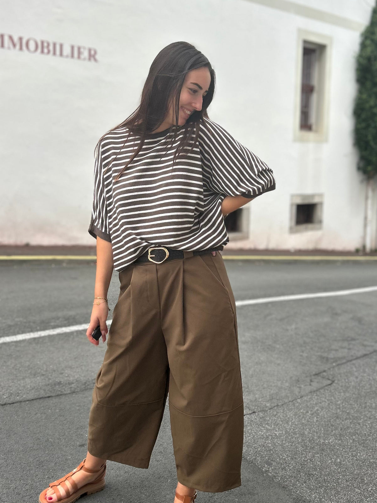 Pull Rayé – Manches 3/4 | Taille Unique