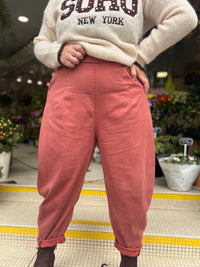 Pantalon délavé ultra doux grande taille femme