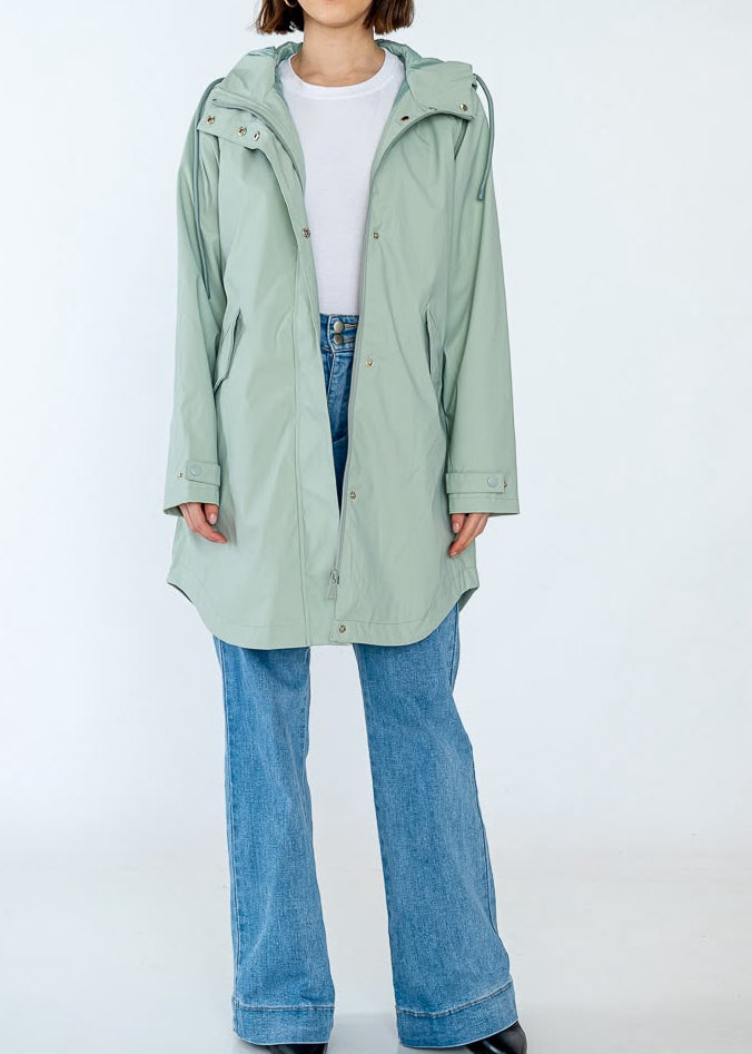 Veste longue imperméable – Menthe