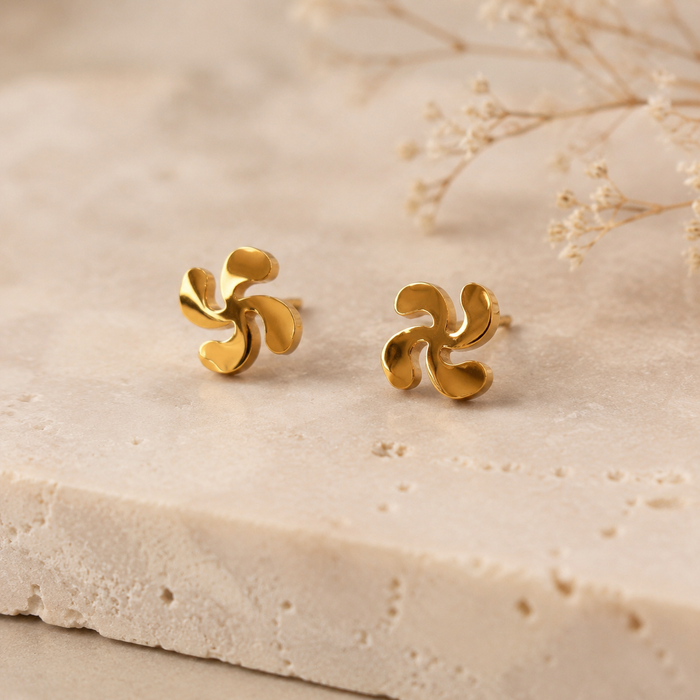 Boucles d'oreilles Croix Basque – Acier Inoxydable