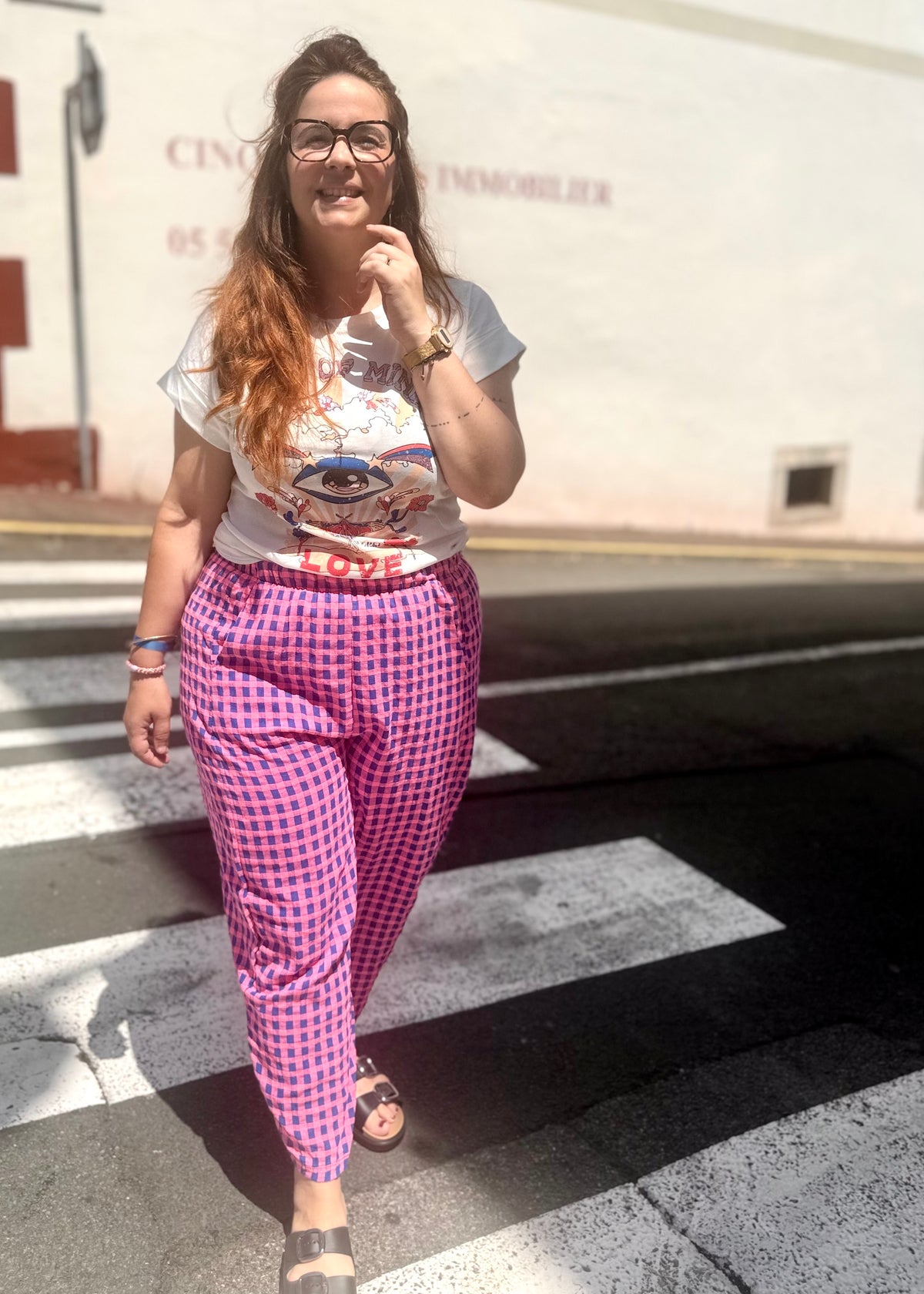 Pantalon Carreaux Taille Élastique – Taille Unique