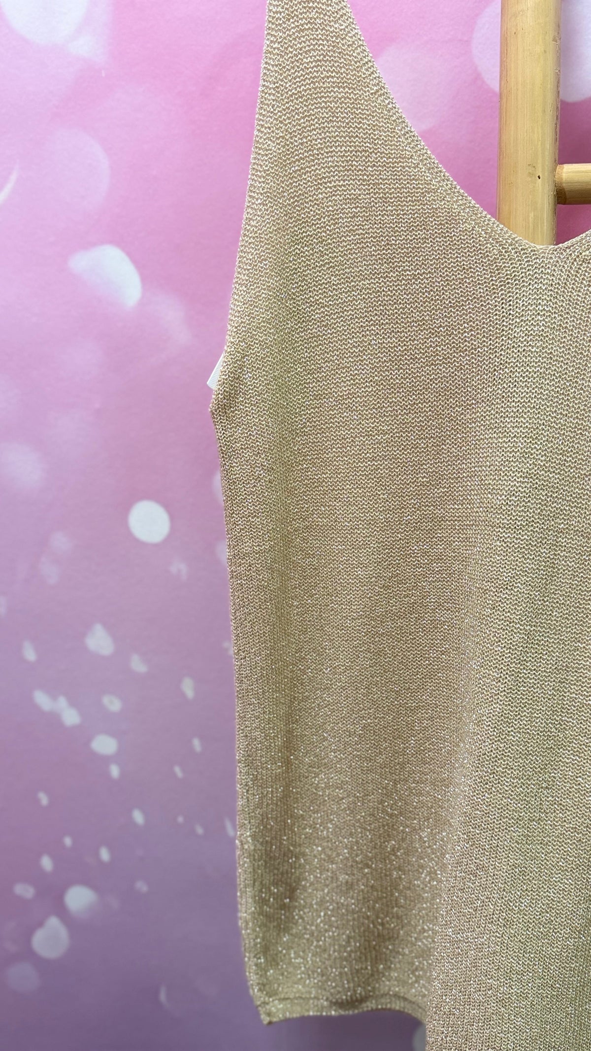 Débardeur Col V Pailleté Lurex