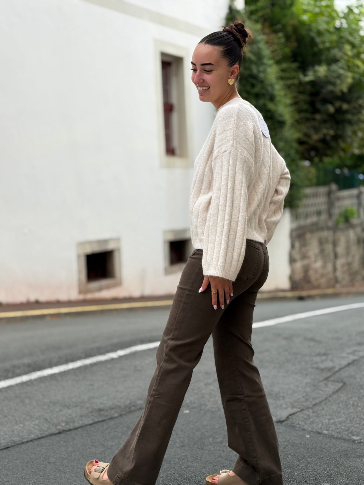 Jean chocolat-kaki femme | XS au XL – Modadom