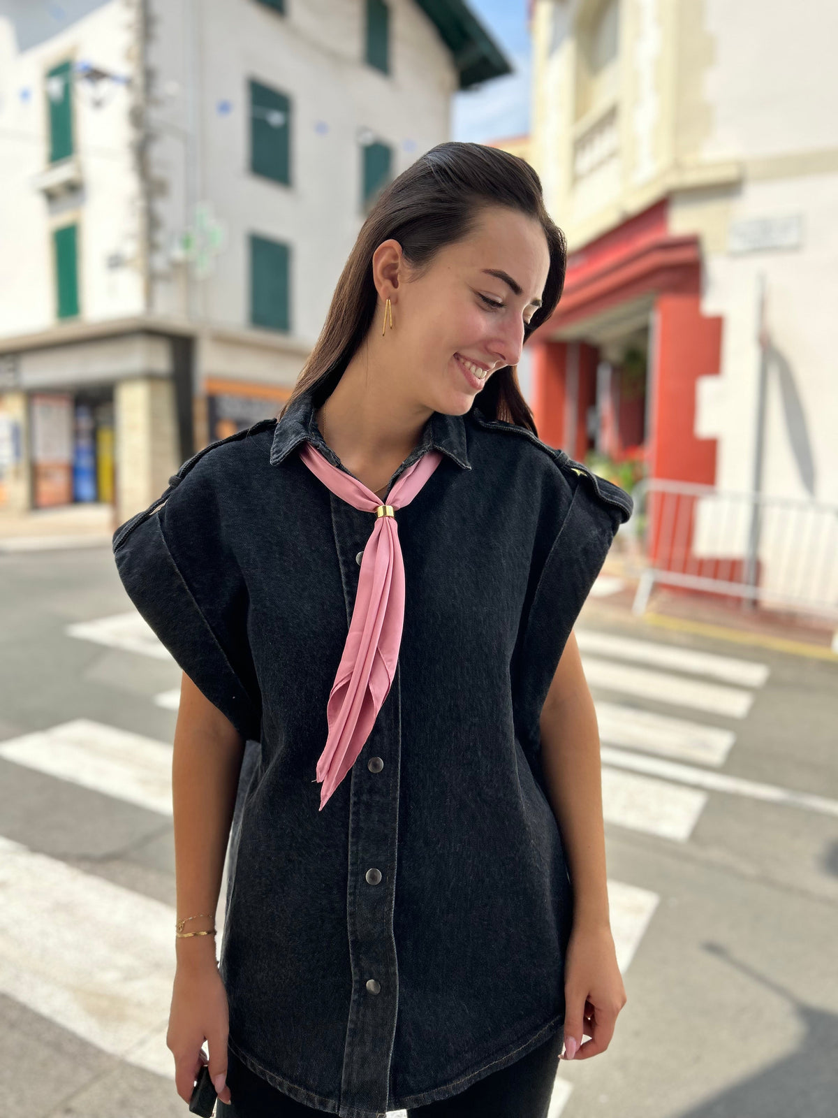 Foulard - soie - avec attache - plusieurs couleurs