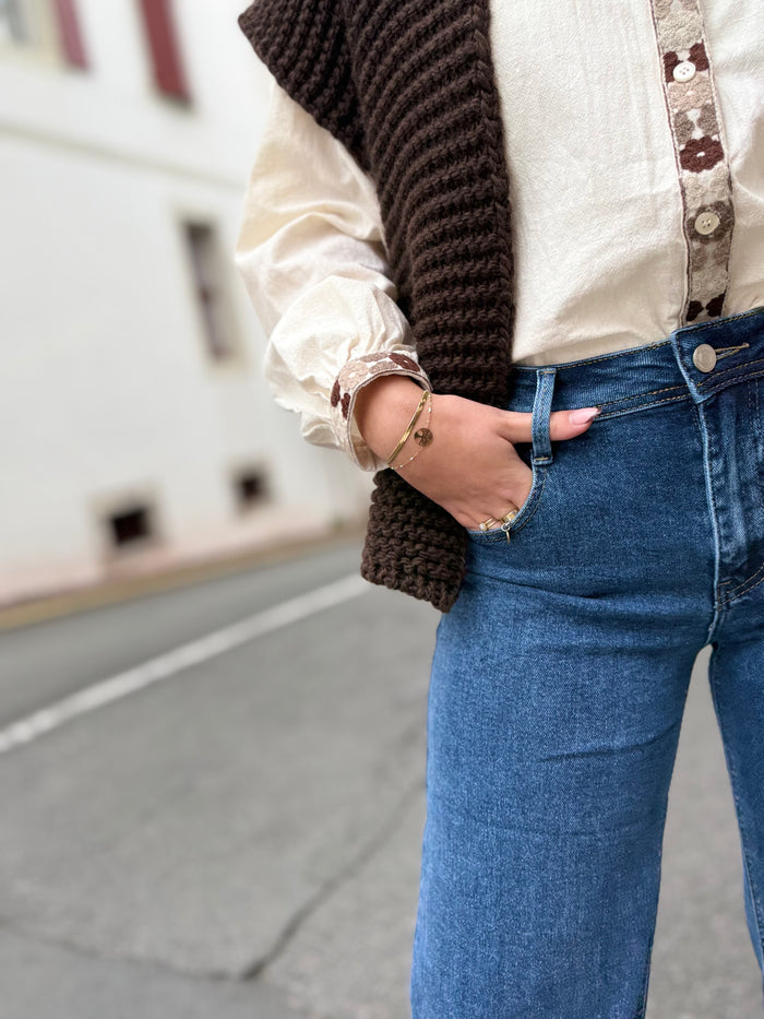 Jean femme Les Coquettes coupe wide