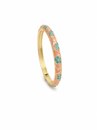 Bracelet Jonc Émaillé Fleuri – Ouverture Clipsée