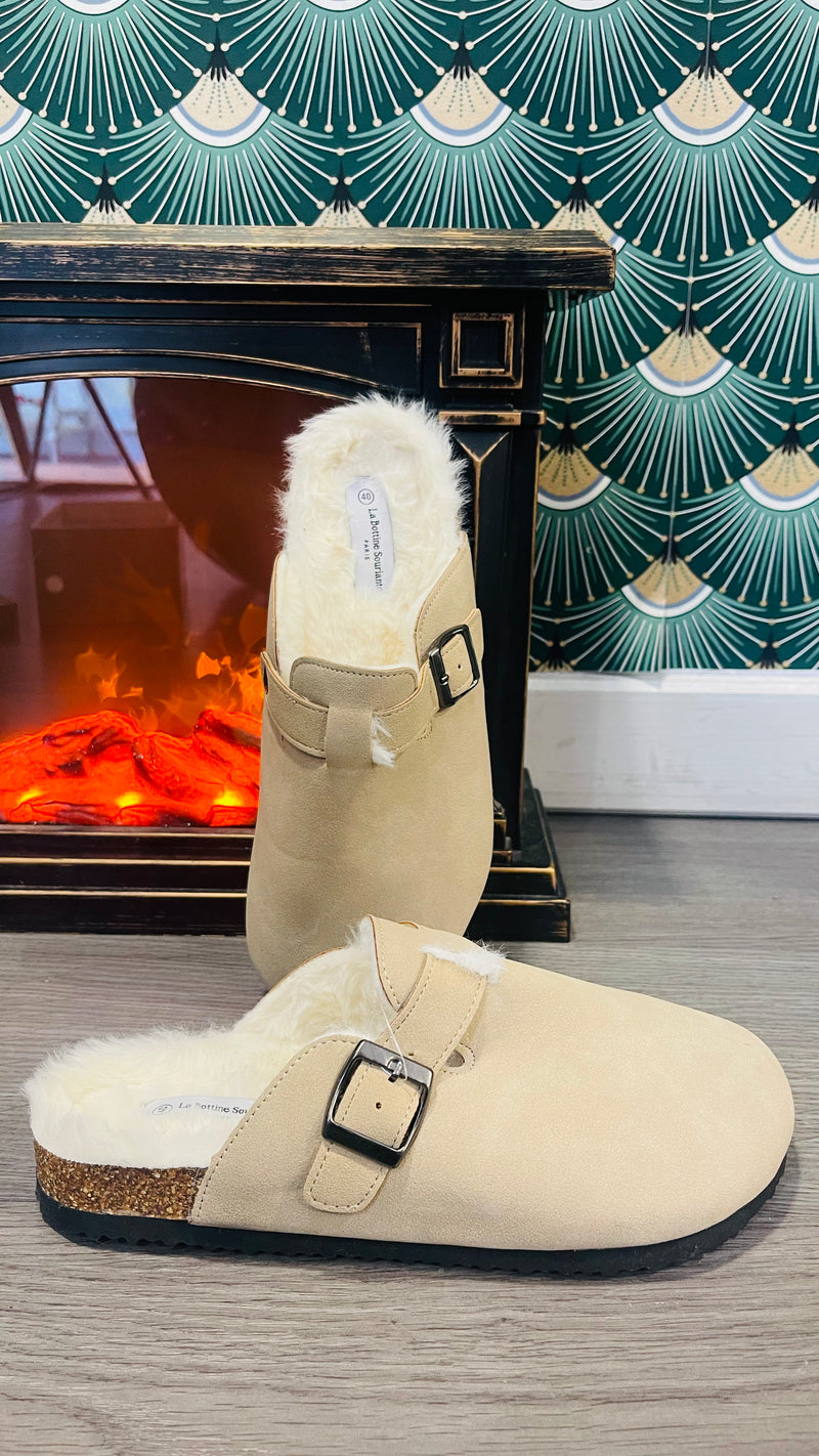 Sabots fourres- beige