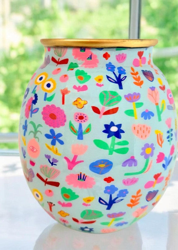 Vase Flowerbed bleu