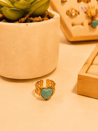 Bague Réglable Turquoise - Acier Inoxydable | 12 Modèles