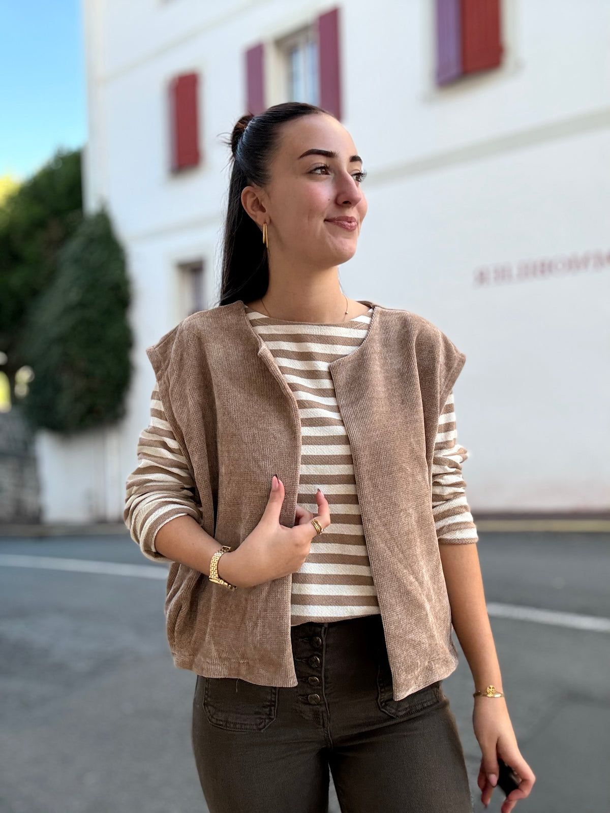 Gilet sans manches femme effet velours fin – Txaleko