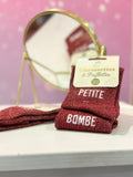 🧦 Chaussettes Glitter "PETITE / BOMBE" – Petit Format, Maxi Style