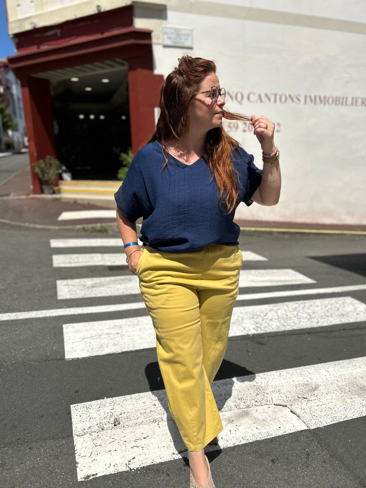 Pantalon Barrel Jaune – Taille Unique