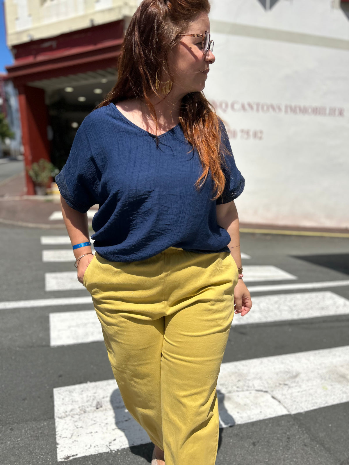 Pantalon Barrel Jaune – Taille Unique