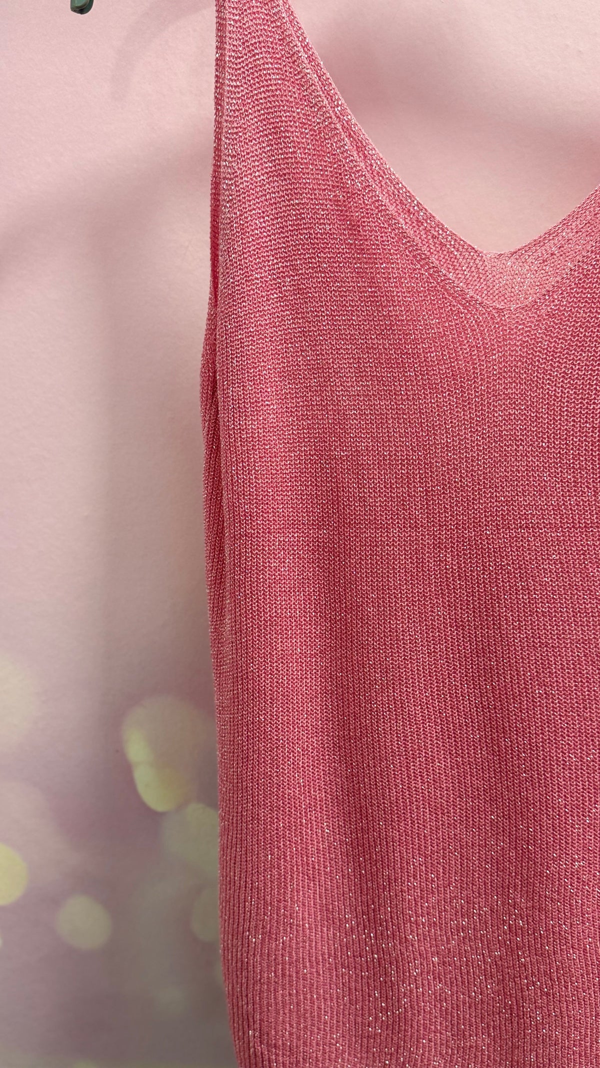 Débardeur Col V Pailleté Lurex