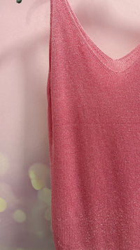 Débardeur Col V Pailleté Lurex