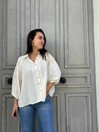 Blouse écrue en coton