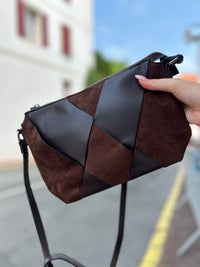 Sac Bandoulière Patchwork Cuir et Suède