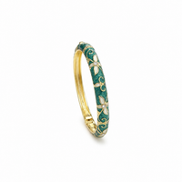 Bracelet Jonc Émaillé Fleuri – Ouverture Clipsée