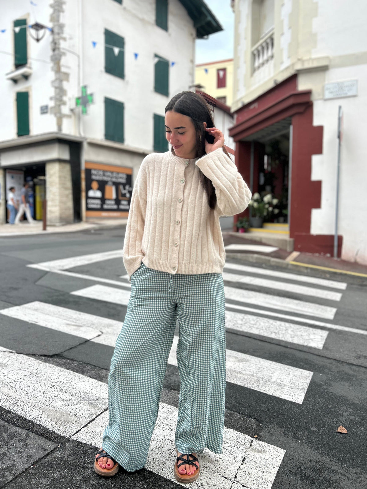 Pantalon vichy large – plusieurs couleurs