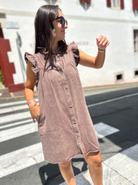 Robe Chemise Jean Volants – Style Boho Chic