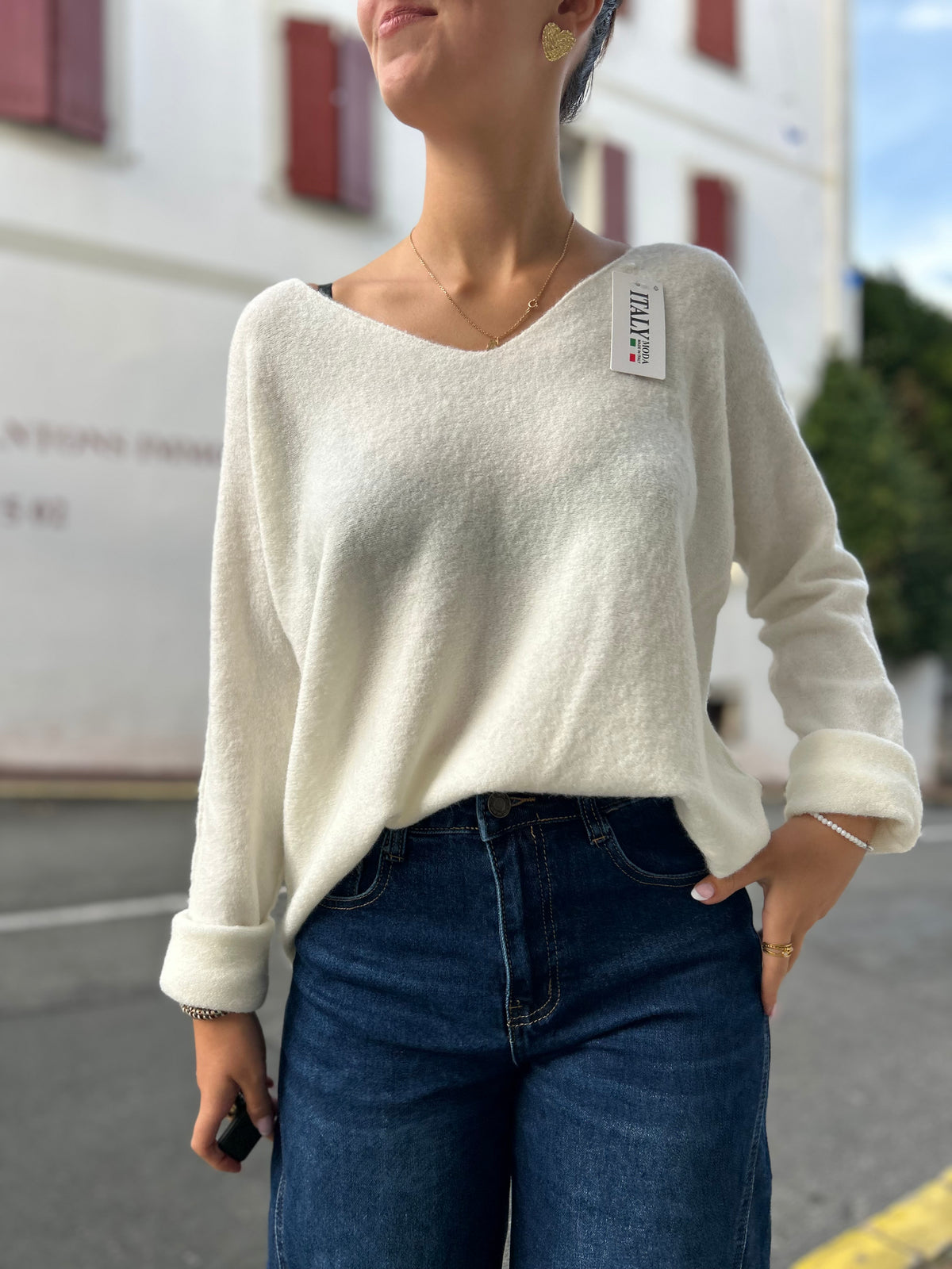 Pull col V — 8 couleurs | Matières nobles | Modadom