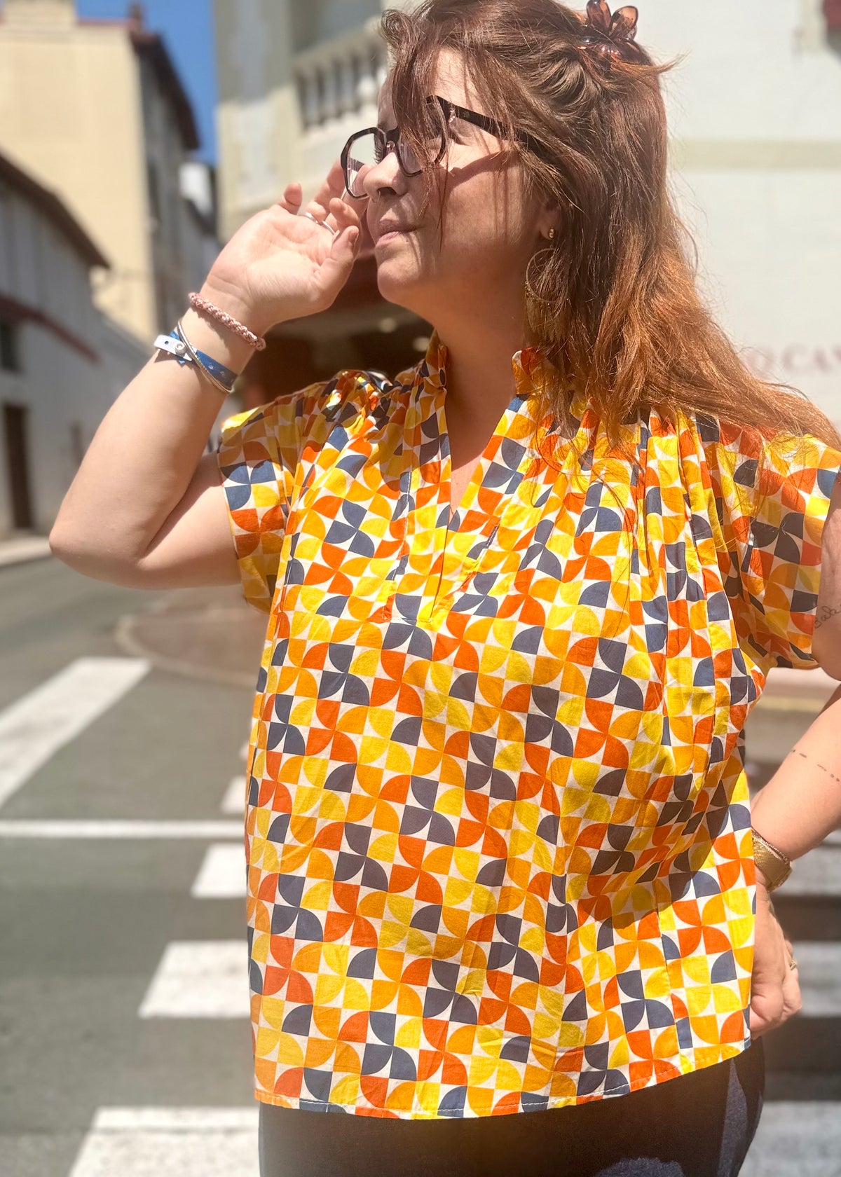 Blouse Coton Imprimée – Taille Unique