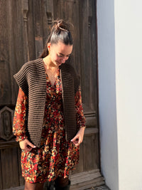 Gilet sans manches femme en grosse maille