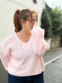 Gros pull en maille - Rose