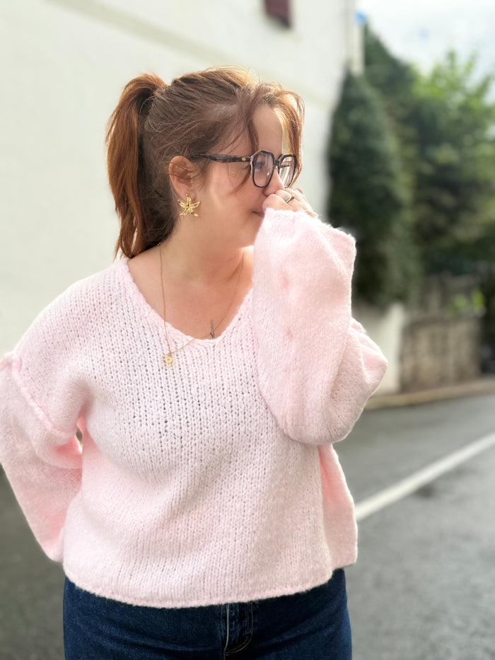 Gros pull en maille - Rose
