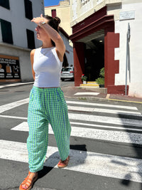 Pantalon Carreaux Taille Élastique – Taille Unique