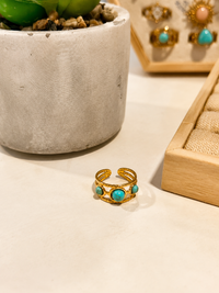 Bague Réglable Turquoise - Acier Inoxydable | 12 Modèles