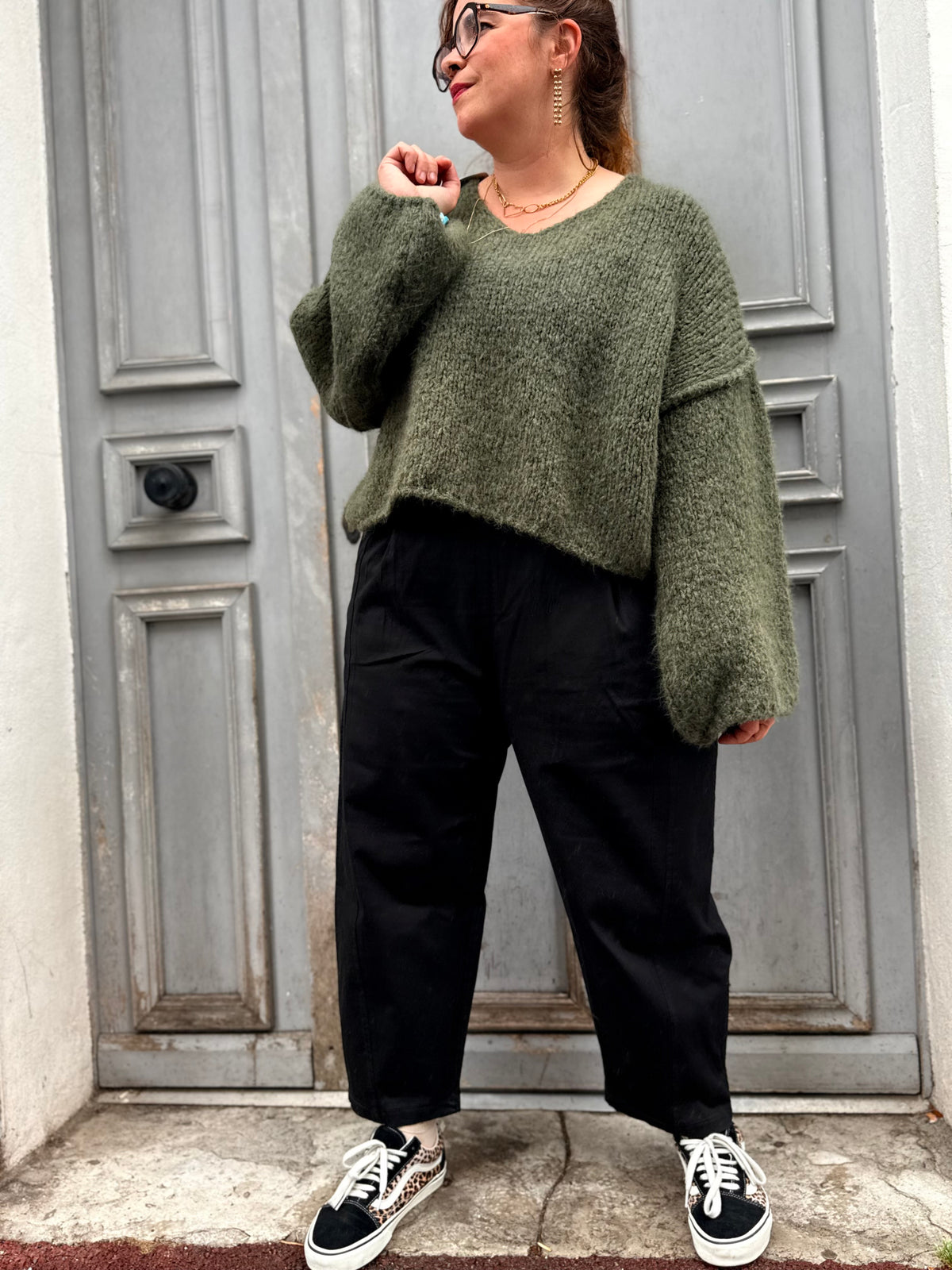 Pantalon large femme en coton – coupe confort