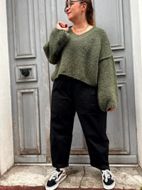 Pantalon large femme en coton – coupe confort