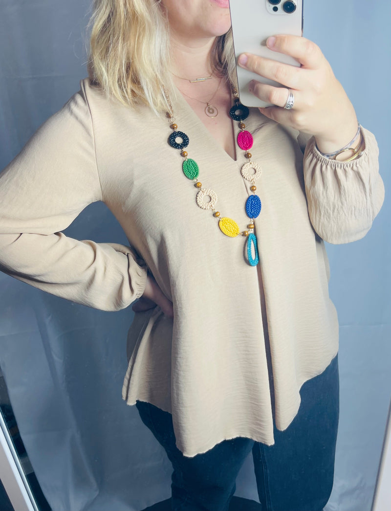 Haut avec son collier - beige