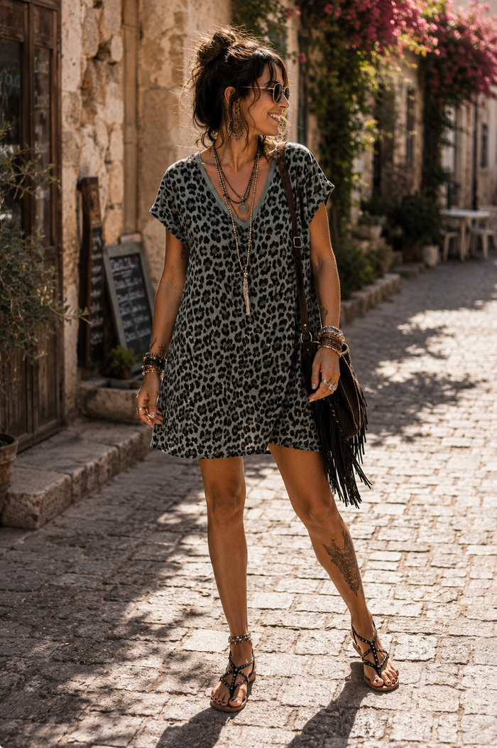 Robe T-Shirt Léopard – Taille Unique (36/42)